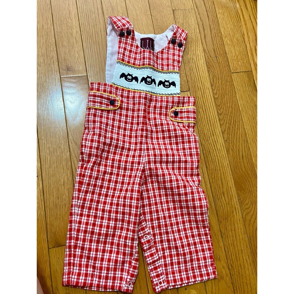 Lil Cactus Halloween Plaid Overalls Bat‎ Theme